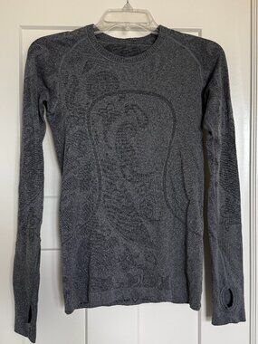 Lululemon Women's Run Swiftly Seamless Jacquard Paisley Top Gray Size 6